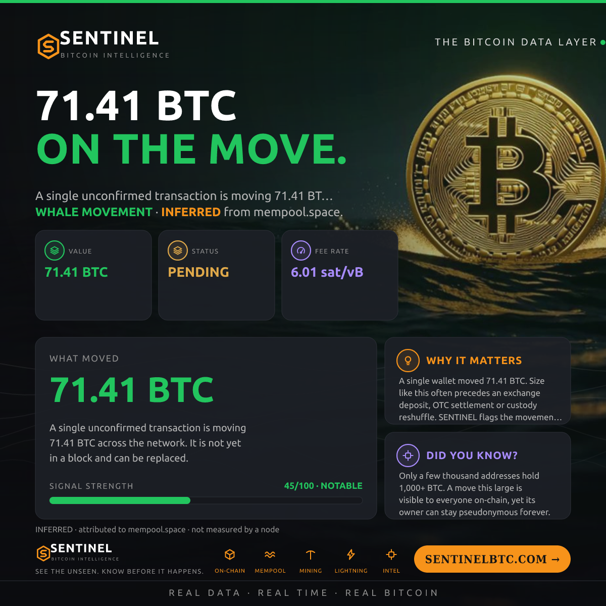 71.41 BTC ENTERED THE MEMPOOL